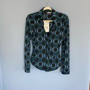 Zara New With Tags Psychedelic Print Blouse